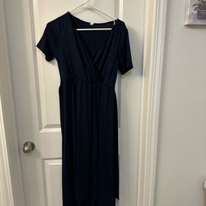 Pinkblush Blue Asymmetrical Sundress V-Neck Short Sleeve
